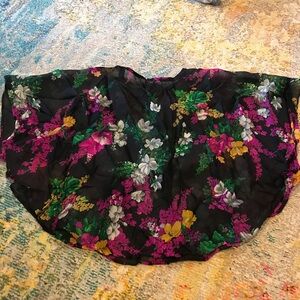 Vintage Woman’s Floral Black Purple Green Capelet * Cover Top GUC Ladies Formal